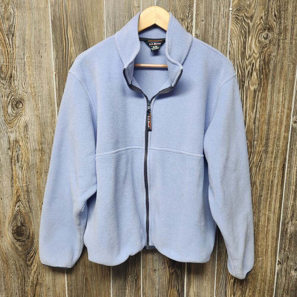 Vtg LL Bean Fleece Womens XL Blue Jacket Polartec Camping Hiking Normcore